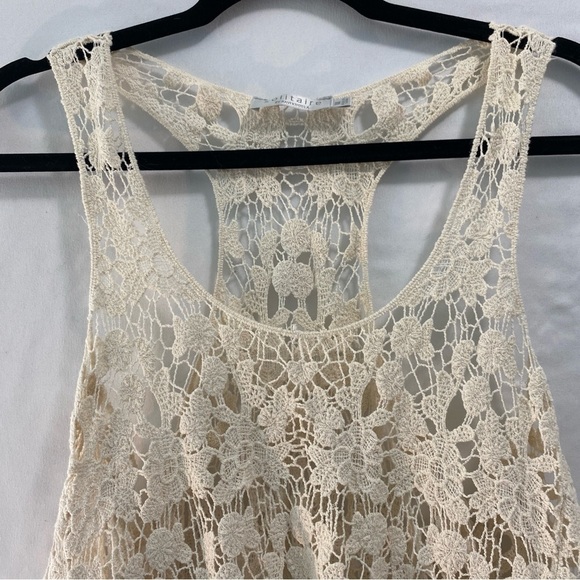 Solitaire Ravi Khosla Boho Chic Woodstock 60s crochet Beige Tank size M(32) - Picture 3 of 7